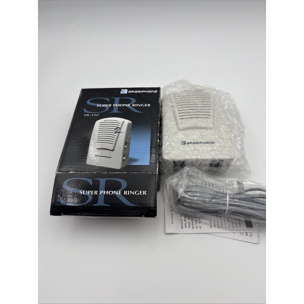 Clarity Ameriphone Super Loud Phone Ringer SR100 White Hard of Hearing Deaf